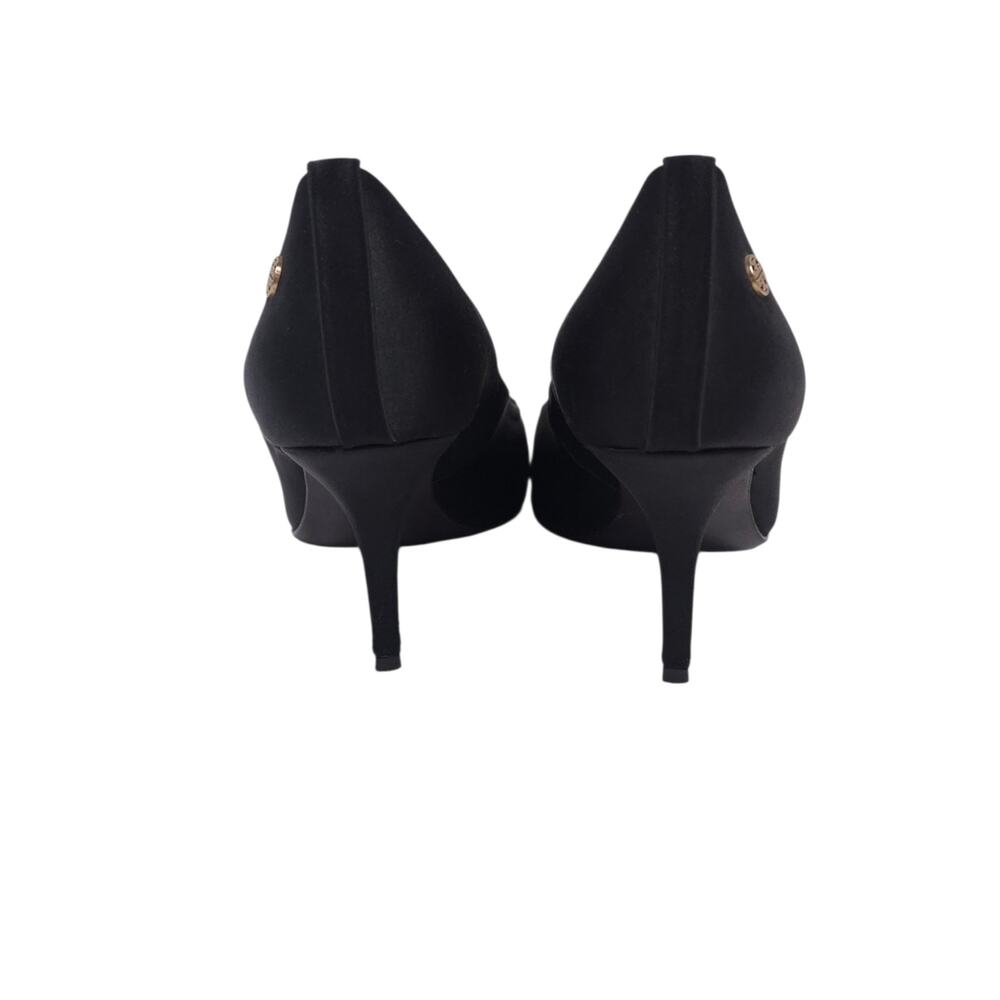 Tory Burch Satin Heels Black Pointed Toe Pumps - Picture 5 of 14